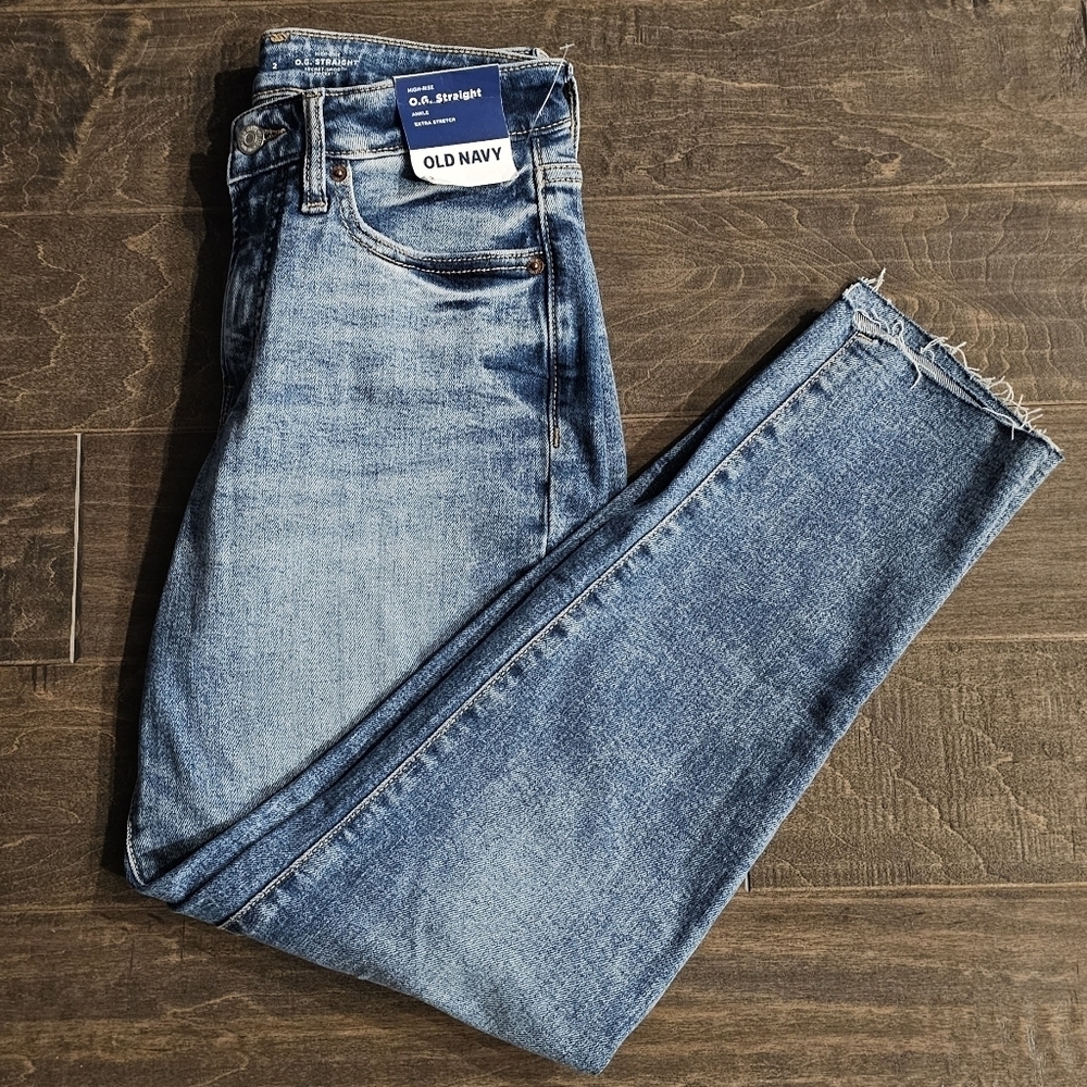 New Old Navy O.G. Straight High-Rise Secret Smooth Pockets Women's Jeans sz 2 - Picture 5 of 8